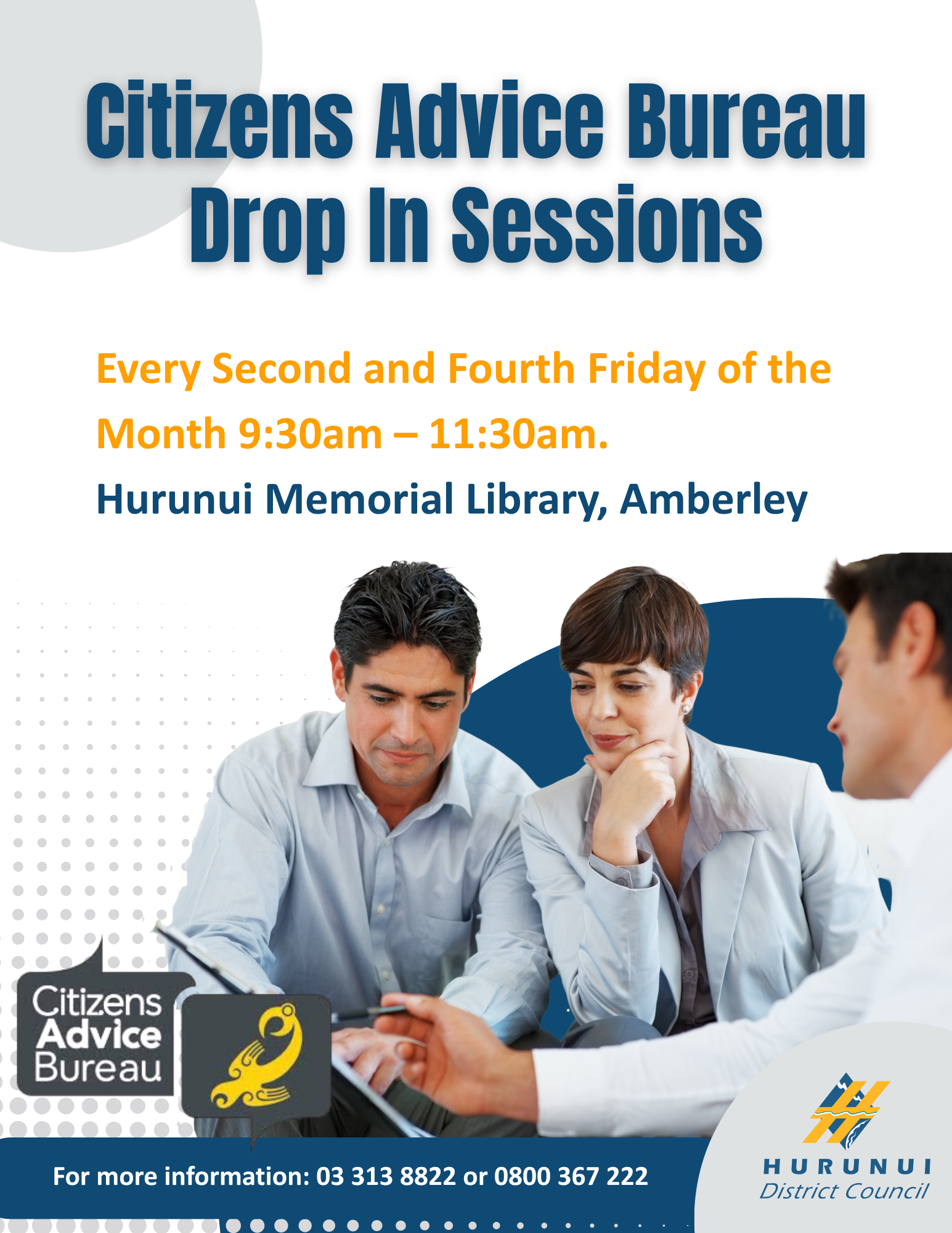 Citizens Advice Bureau Drop-in Sessions - Hurunui District Council